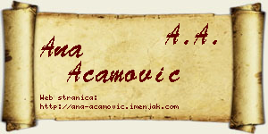 Ana Acamović vizit kartica